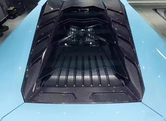 M style Carbon Fiber Rear Engine cover Hood w/ Glass For Lamborghini Huracan LP580 LP610.