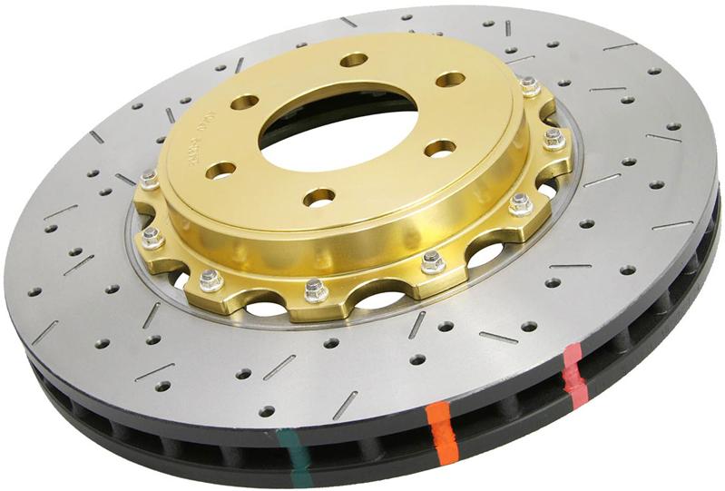 DBA 05-07+ Lotus Elise Front/Rear Drilled & Slotted 5000 Series 2 Piece Rotor Assembled w/ Gold Hat