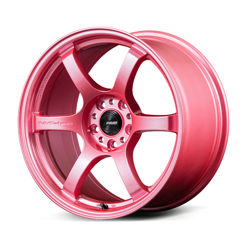 Gram Lights 57CR 18x9.5 +22 5x114.3 Sakura Pink Wheel (w/ Center Cap & No. 21 BK Air Valve)
