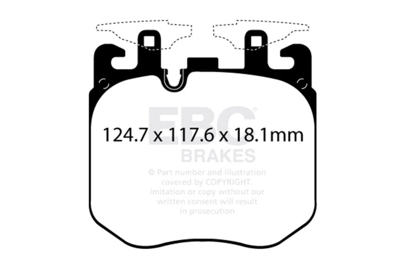 EBC 2019+ BMW X5 3.0T / 2020+ BMW X6 4.4TT M50 (G05/G06/G07) Redstuff Front Brake Pads