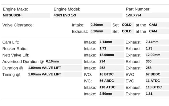 294/300 | Solid Lifter EVO 9 Mivec