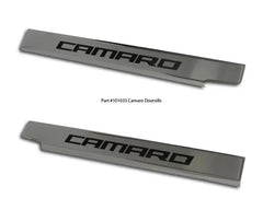 American Car Craft Brushed Stainless Green Carbon Fiber Executive Series Door Sills Chevrolet Camaro 2010-2015