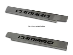 American Car Craft Brushed Stainless Green Carbon Fiber Executive Series Door Sills Chevrolet Camaro 2010-2015