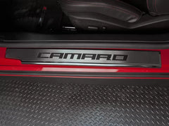 American Car Craft Brushed Stainless Green Carbon Fiber Executive Series Door Sills Chevrolet Camaro 2010-2015