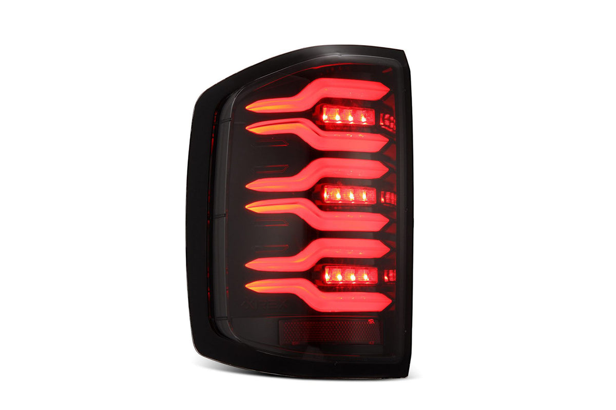 AlphaRex (LUXX-Series) 2014-2018 Chevrolet Silverado LED Tail Lights - Black-Red