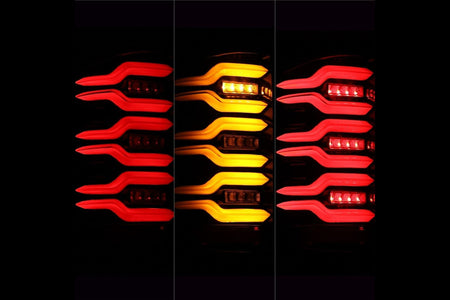 AlphaRex (LUXX-Series) 2014-2018 Chevrolet Silverado LED Tail Lights - Black-Red