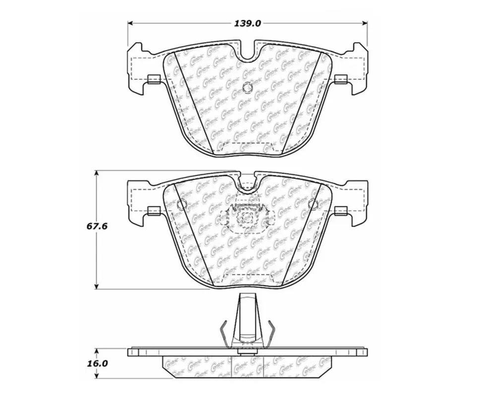 StopTech Brake Pads - Front, Ceramic, Red, for Ford Mustang 2015-2023, 104.0919.