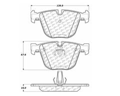 StopTech Brake Pads - Front, Ceramic, Red, for Ford Mustang 2015-2023, 104.0919.
