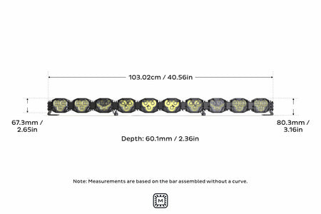 10-Pod 40.5" 4Banger Bar: HXB / White