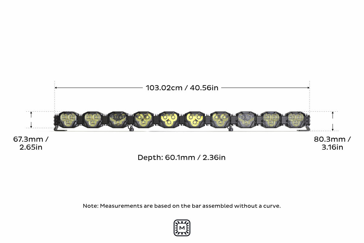 10-Pod 40.5" 4Banger Bar: HXB / Yellow