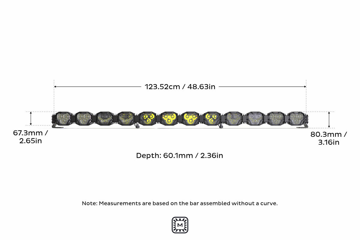 12-Pod 48.5" 4Banger Bar: HXB / White