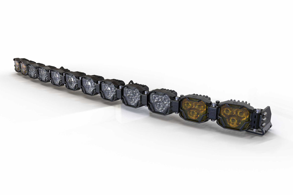 12-Pod 48.5" 4Banger Bar: HXB / White/Yellow