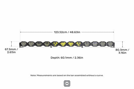 12-Pod 48.5" 4Banger Bar: NCS / White/Yellow