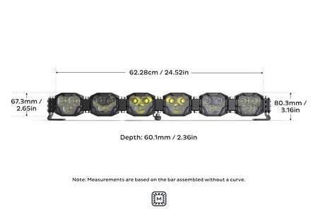 6-Pod 24.5" 4Banger Bar: HXB / White