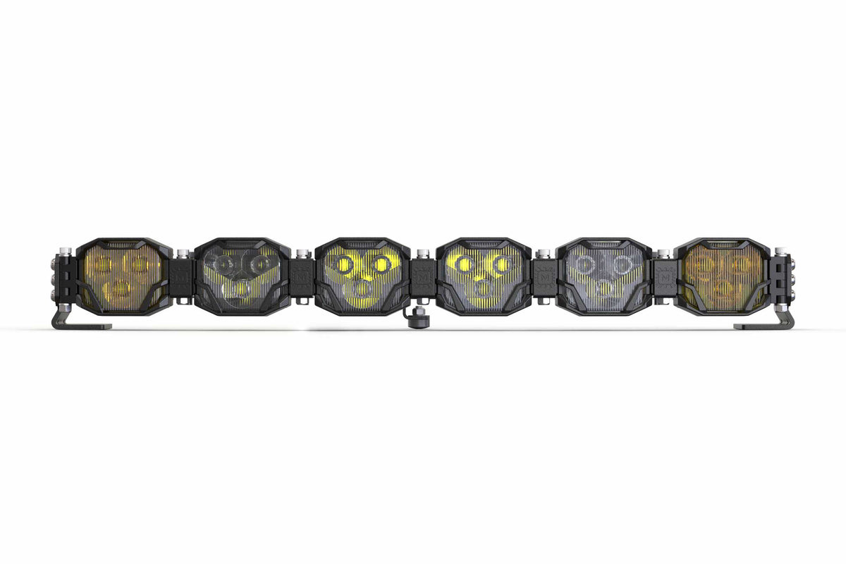 6-Pod 24.5" 4Banger Bar: HXB / White/Yellow