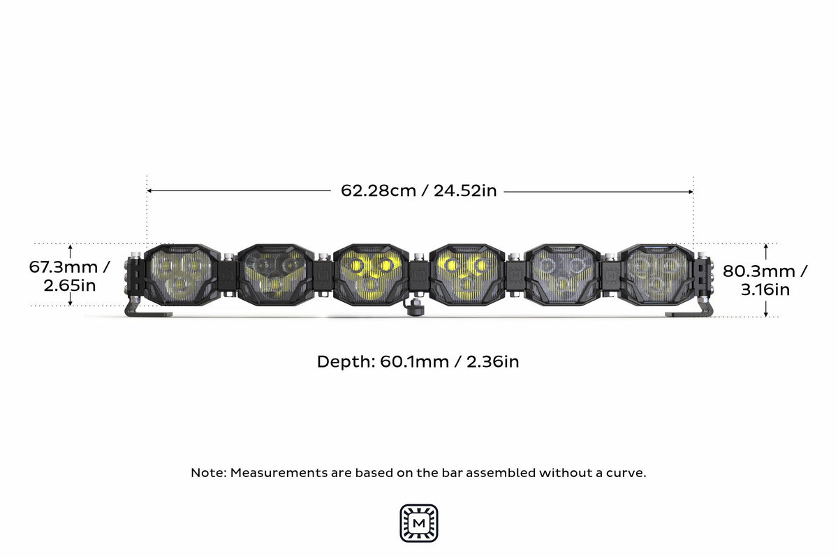 6-Pod 24.5" 4Banger Bar: HXB / White/Yellow