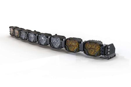 8-Pod 32.5" 4Banger Bar: HXB / White/Yellow