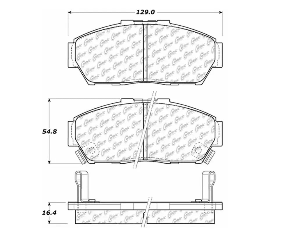 StopTech Brake Pads - Front, Red, for Honda Civic 2006-2011 - 105.0617.