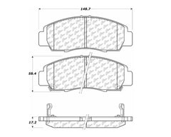 StopTech Performance Brake Pads, Front, Red, Honda Civic 2006-2011, 105.0787