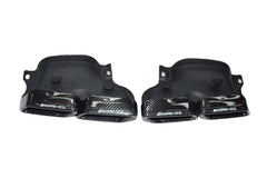 Carbon Fiber Exhaust Tips - 14-18 Mercedes Benz C-Class W205.