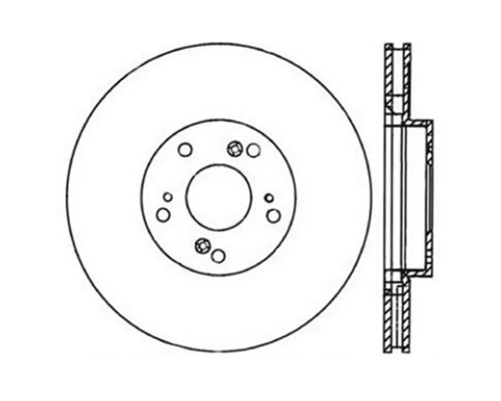 StopTech Sport Slotted Brake Rotor Front Left, Red, for Honda Civic 2006-2011, 126.40057SL.