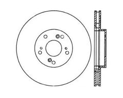 StopTech Sport Slotted Brake Rotor Front Left, Red, for Honda Civic 2006-2011, 126.40057SL.