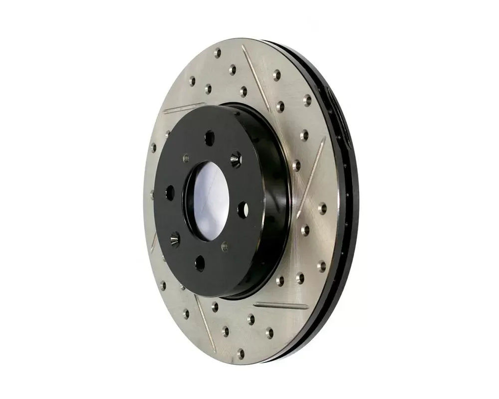 StopTech Sport Cryo Drilled/Slotted Brake Rotor Front Left for Honda Civic 2006-2011, Silver, 127.40057CL.