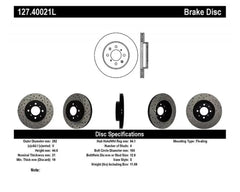 StopTech Sport Drilled/Slotted Brake Rotor Front Left.