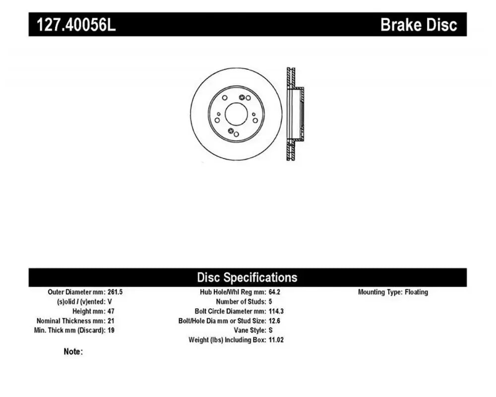 StopTech Sport Drilled/Slotted Brake Rotor Front Left for Honda Civic 2006-2011, Gray, 127.40056L.