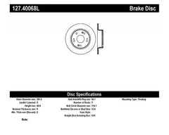 StopTech Sport Drilled/Slotted Brake Rotor Rear Left for Honda Civic 2006-2011, Gray, 127.40068L.