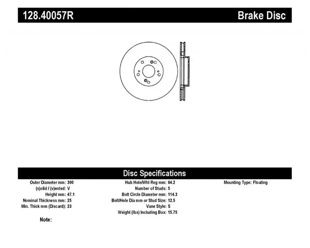 StopTech Sport Cryo Cross Drilled Brake Rotor Front Left/Right for Honda Civic 2006-2011, Black, 128.40057R.