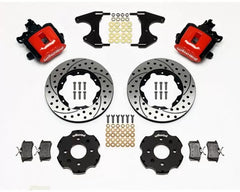 Wilwood Combination Parking Brake Caliper Rear Brake Kit, Drilled and Slotted Rotor - Red Honda Civic | Acura Integra.