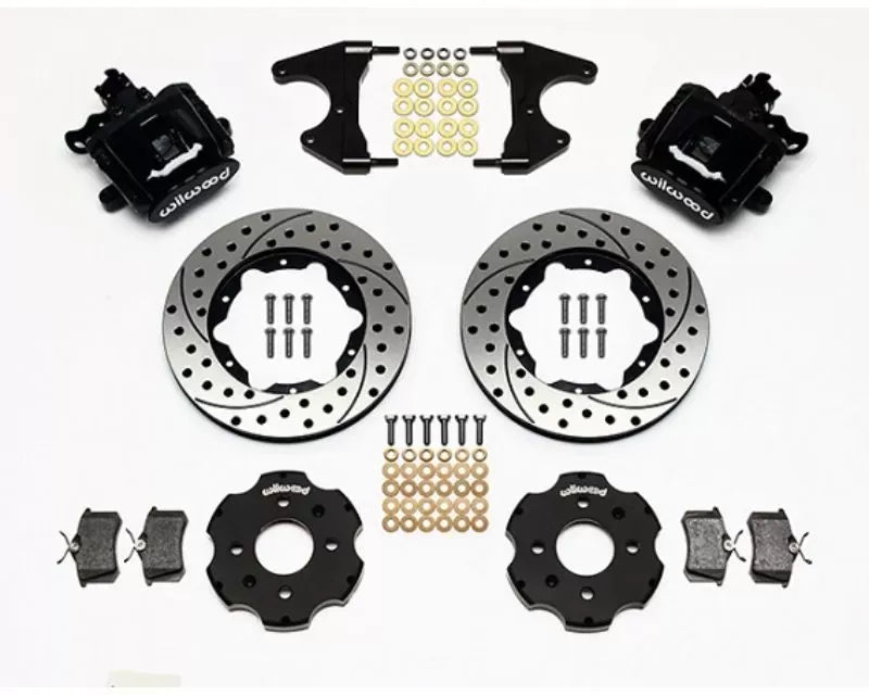Wilwood Combination Parking Brake Caliper Rear Brake Kit, Drilled and Slotted Rotor - Black Honda Civic | Acura Integra.