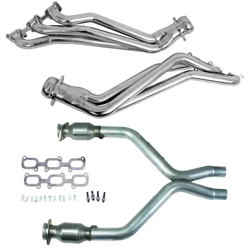 BBK Performance Parts 11-14 MUSTANG V6 1-3/4 LONG TUBE HEADERS PLUS SHORT MID PIPE (SILVER CERAMIC) Ford 3.7L V6