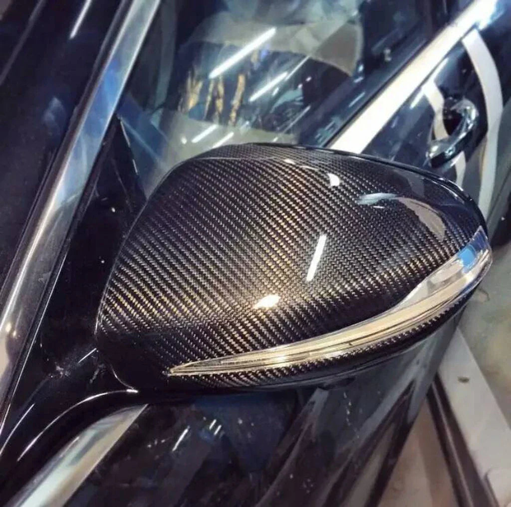 Carbon Fiber Wing Mirror Caps (Replacement) - Mercedes Benz W205 W213 W238 W222 W253 GLC W257 GLC AMG GT50 GT63.