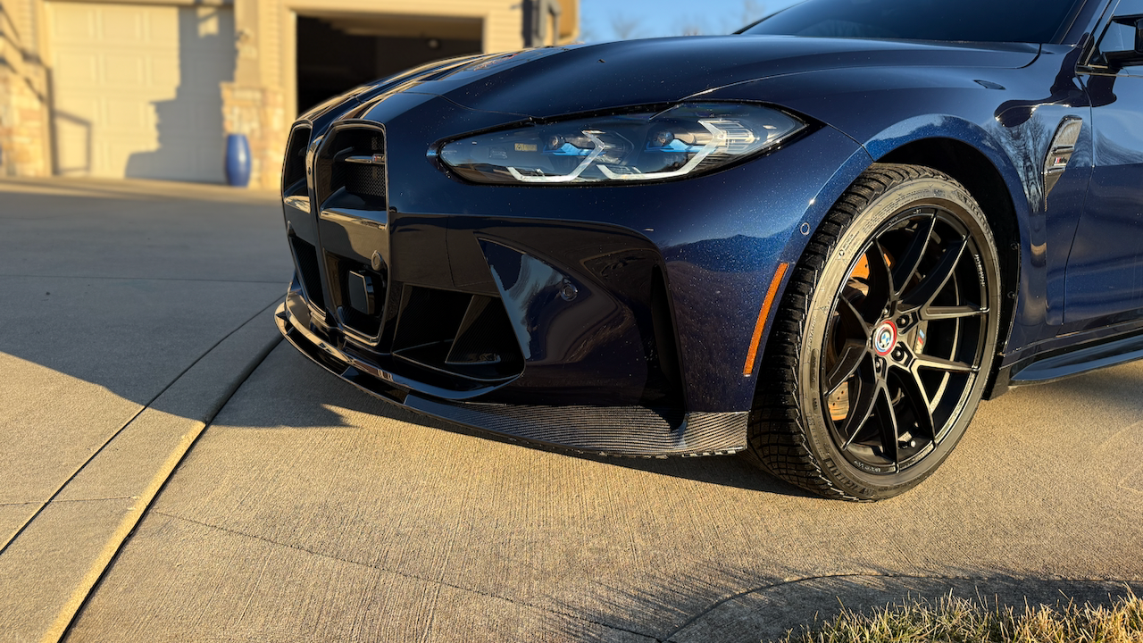 3D Style Dry Carbon Fiber Front Lip w/ Installed by OEM Mounting points - BMW G80 M3 & G82 / G83 M4.
