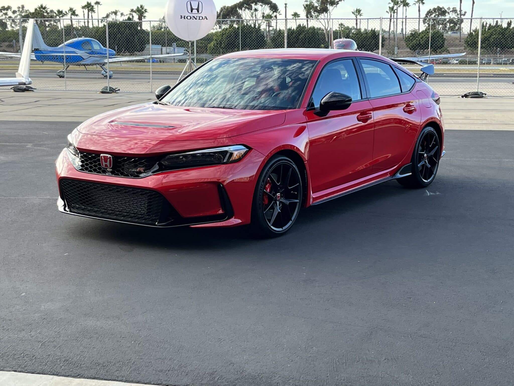 Type R Style Conversion Front Upper Grille Gloss Black ABS - Honda Civic Base Sedan.