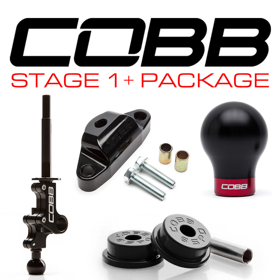 Cobb Subaru STI 6MT Stg 1+ Drivetrain Pkg (Weighted Knob) - Black