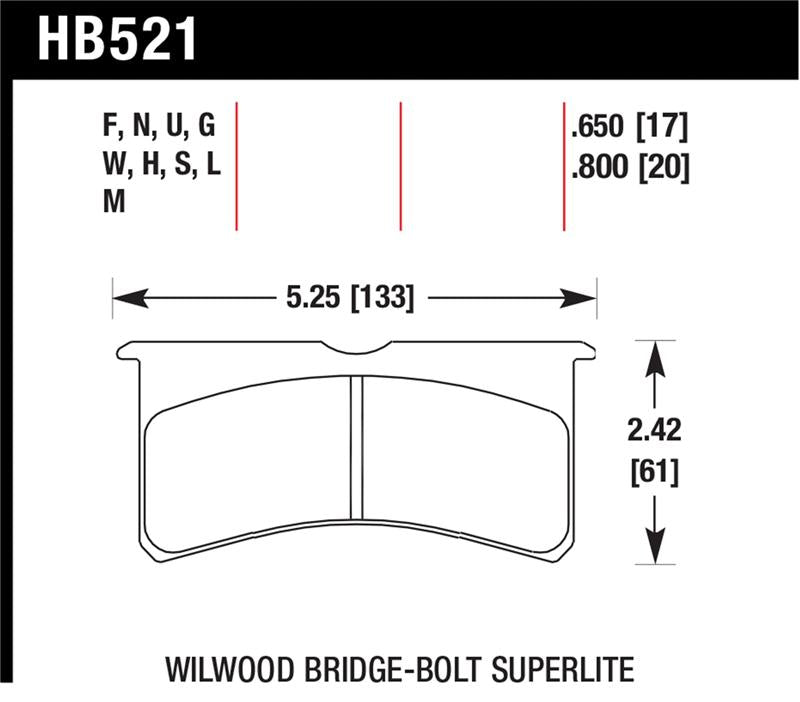 Hawk Wilwood Superlite DTC-70 Race Brake Pads
