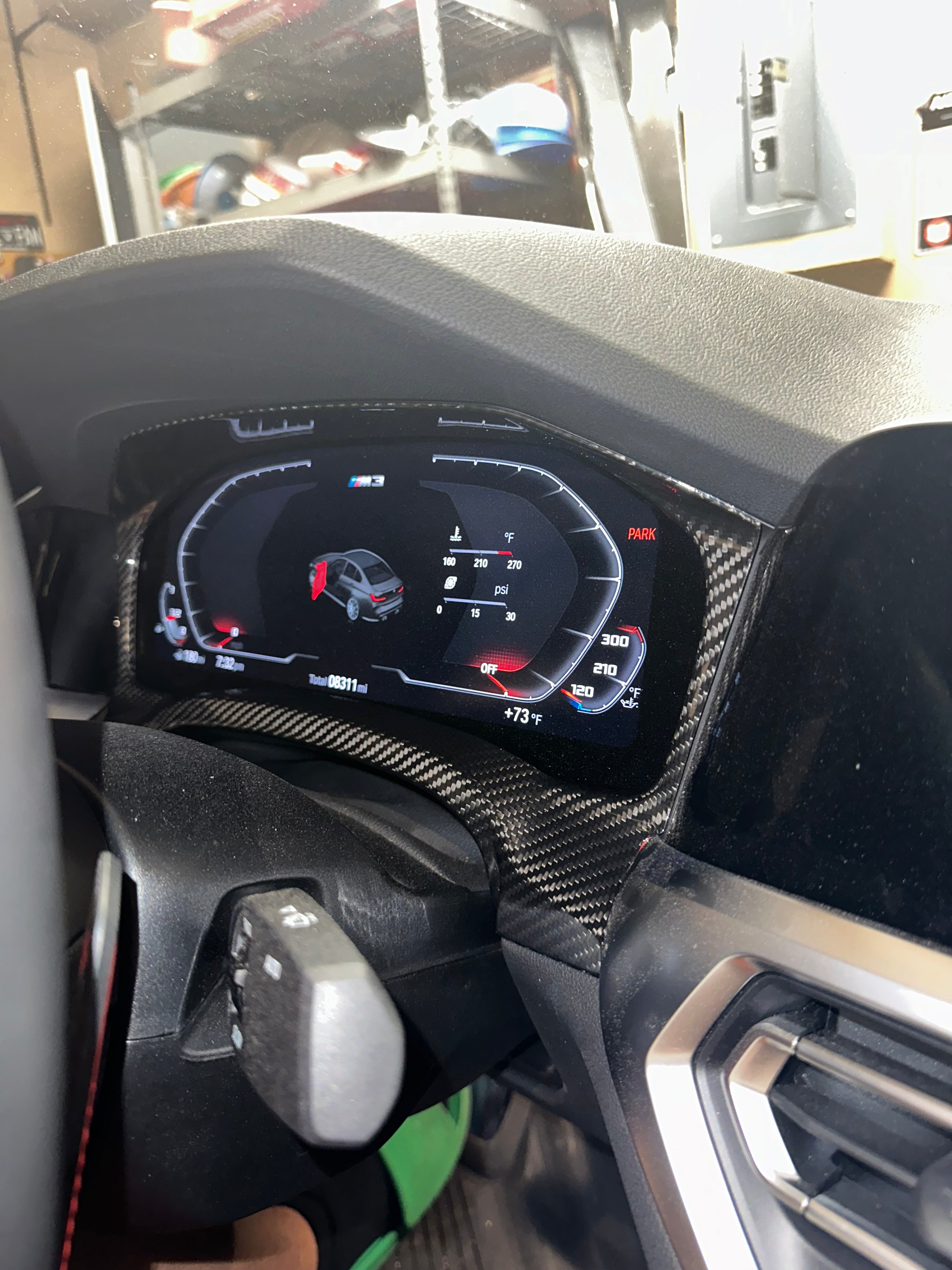 Carbon Fiber Cluster instrument dash screen cover -  BMW G8X.