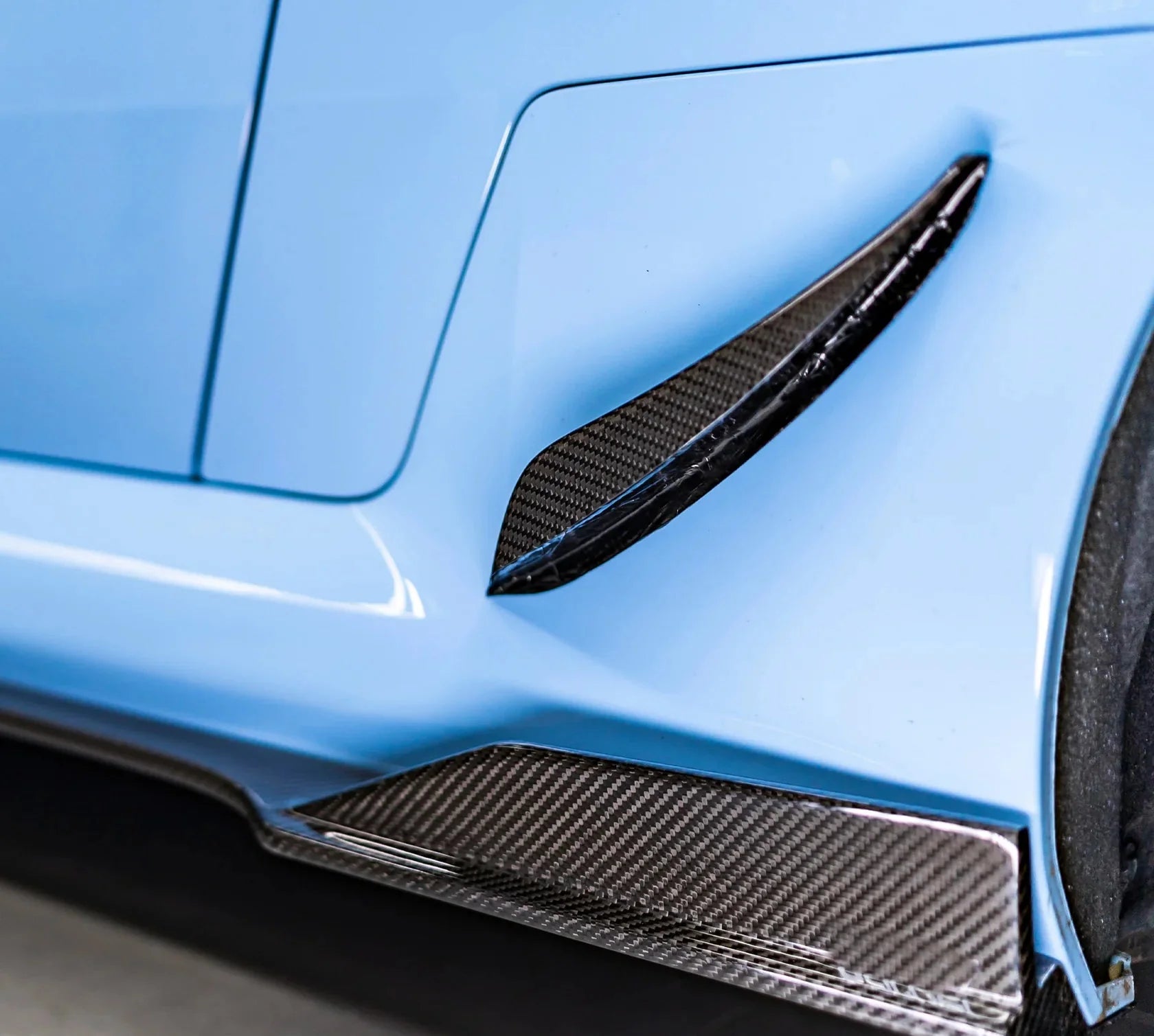 Carbon Fiber Rear Side Skirt Canards - BMW G87 M2.