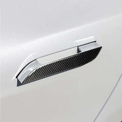 Dry Carbon Fiber Door Handle Covers for Tesla Model 3.