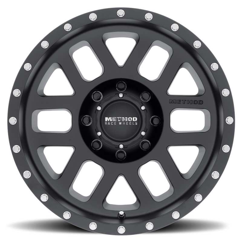 Method MR306 Mesh 18x9 -12mm Offset 8x6.5 130.81mm CB Matte Black Wheel