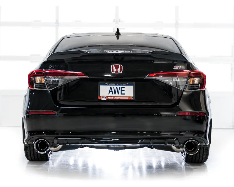 AWE Tuning Track Edition Exhaust | 3" Diameter | 5" Dual Chrome Silver Tips Acura Integra 2023-2025|Honda Civic Si 2022-2025