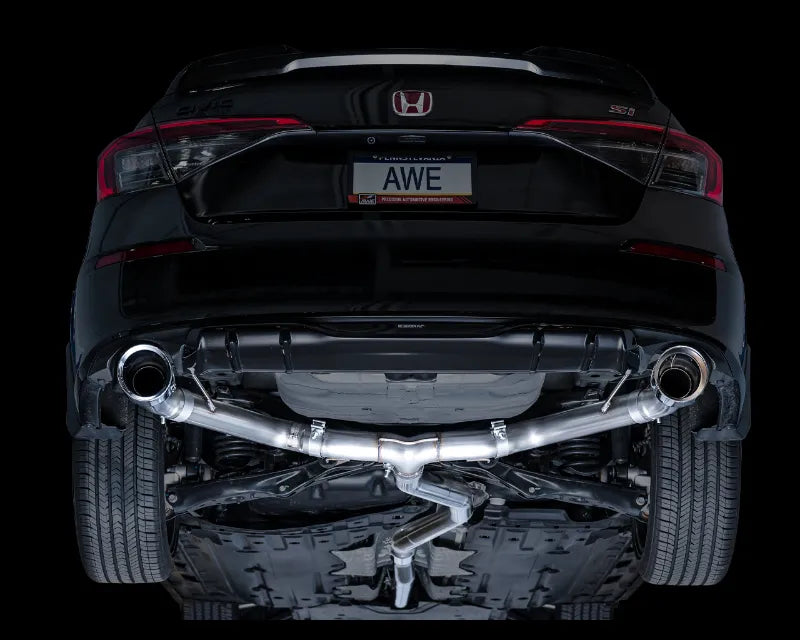 AWE Tuning Track Edition Exhaust | 3" Diameter | 5" Dual Chrome Silver Tips Acura Integra 2023-2025|Honda Civic Si 2022-2025