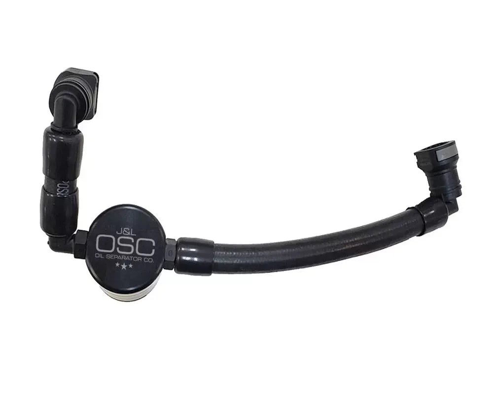 J&L Passenger Side Oil Separator 3.0 V2 - Black Anodized Ford Mustang V6 2011-2017