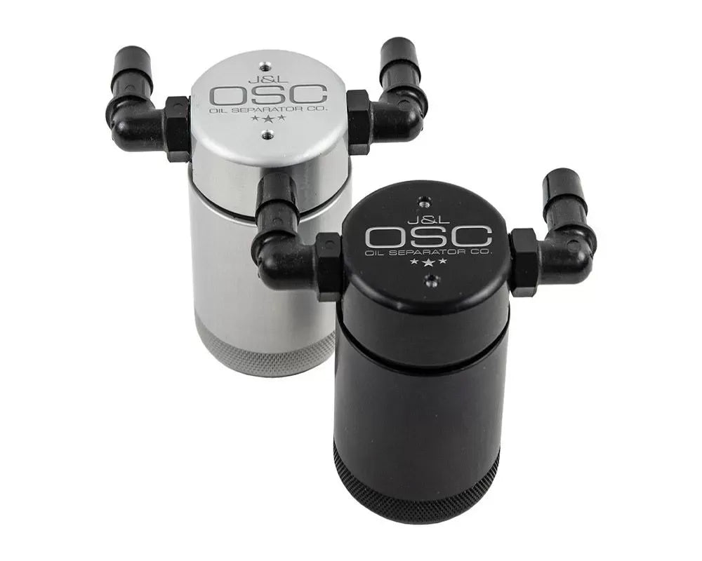 J&L Passenger Side Oil Separator 3.0 V2 - Black Anodized Ford Mustang V6 2011-2017