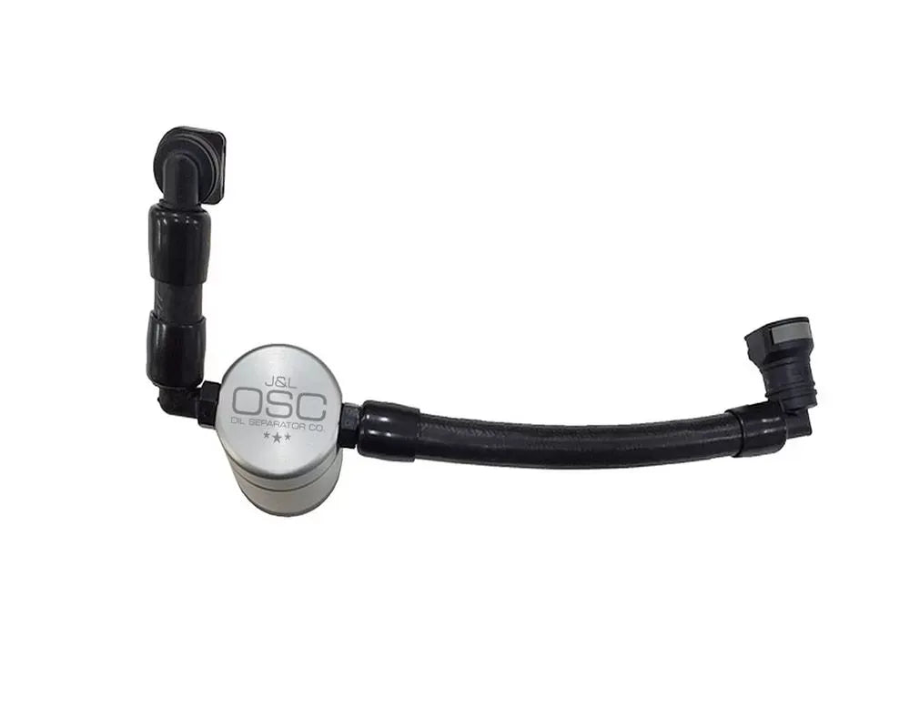 J&L Passenger Side Oil Separator 3.0 V2 - Clear Anodized Ford Mustang V6 2011-2017