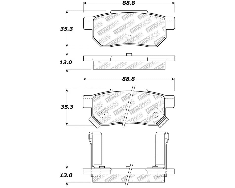 StopTech Brake Rotor Set - Front, Silver, for Honda Civic 2006-2011, 305.0374.