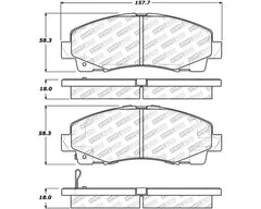 StopTech Brake Pads - Front, High-Performance, Red, for Ford Mustang 2015-2020, 305.1102